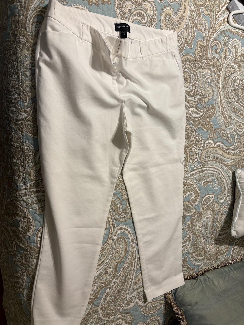 White Slim Pants